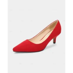 Women's Emerald Green Suede Pointed-Toe Pumps with Kitten Heels – Elegant Shoes for Office or Party Wear
