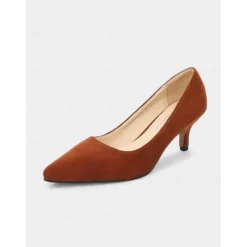Women's Emerald Green Suede Pointed-Toe Pumps with Kitten Heels – Elegant Shoes for Office or Party Wear