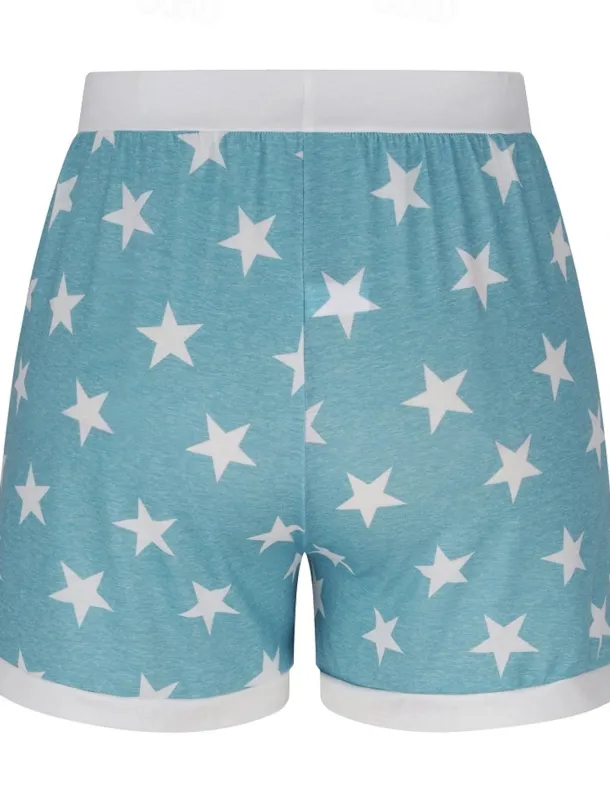 Women's EU / US Size Pajamas Track Pants Baggy Shorts Athleisure Athletic Short Medium Waist Star Pocket Printing Basic Outdoor Comfortable Sports Micro-elastic Casual Sports claret Spring Grass