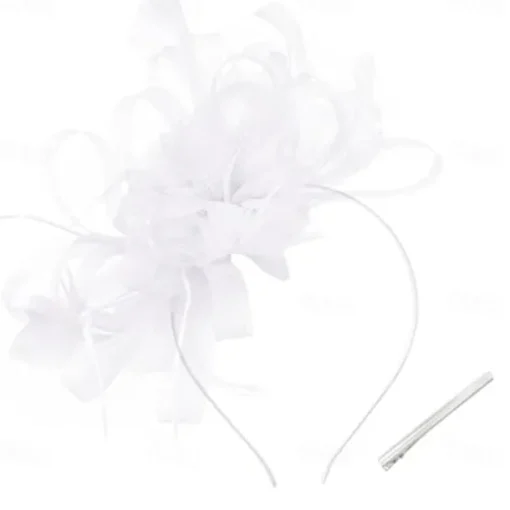 Women's Fascinators Feathers Mesh Ribbons Kentucky Derby Hat Tea Party Hats with Headband and Clip Fascinator Hat
