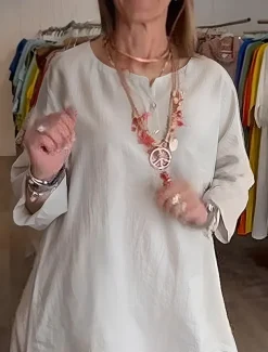 Women's Fashion Streetwear Daily Shirt Cotton Linen Sets Two Piece Sets Wide Leg Pants Long Sleeve V Neck Plain Casual Daily Black White Blue Summer Regular Fit