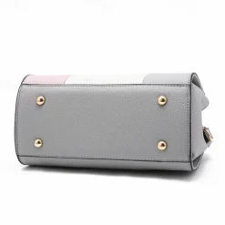 Women's Fashionable Colorblock Handbag with Cat Charm - Perfect for Daily Use and Casual Outings