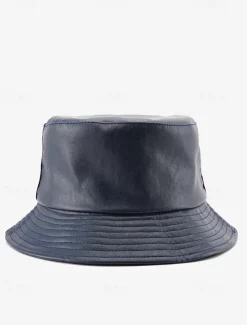 Women's Faux Leather Bucket Hat – Stylish and Versatile, Available in Multiple Colors for a Trendy Look