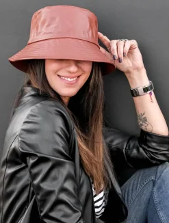Women's Faux Leather Bucket Hat – Stylish and Versatile, Available in Multiple Colors for a Trendy Look