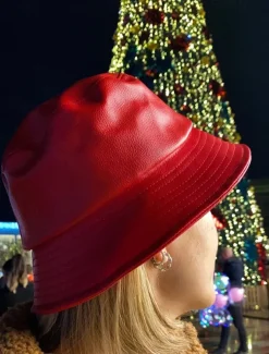 Women's Faux Leather Bucket Hat – Stylish and Versatile, Available in Multiple Colors for a Trendy Look