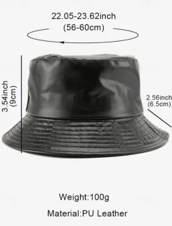 Women's Faux Leather Bucket Hat – Stylish and Versatile, Available in Multiple Colors for a Trendy Look