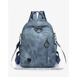 Women's Faux Leather Convertible Backpack in Brown with Adjustable Straps, Multiple Carrying Styles, and Zipper Pockets – Ideal for Travel, Work, and Everyday Use