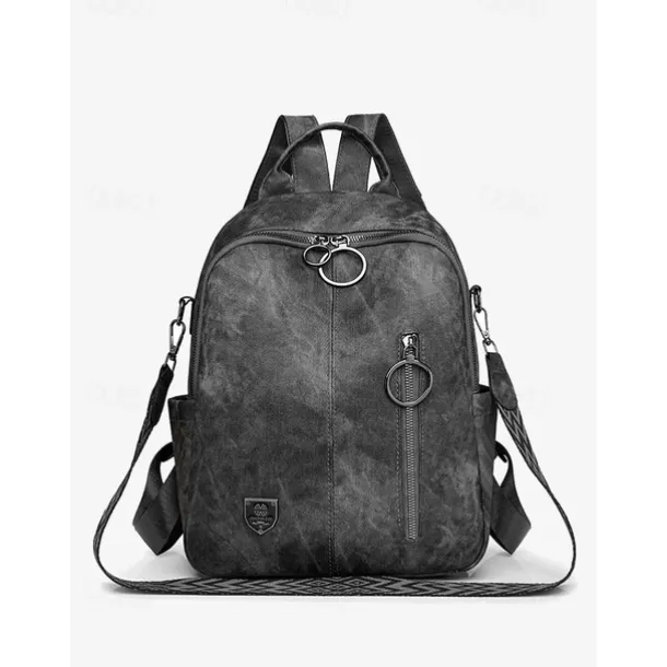 Women's Faux Leather Convertible Backpack in Brown with Adjustable Straps, Multiple Carrying Styles, and Zipper Pockets – Ideal for Travel, Work, and Everyday Use