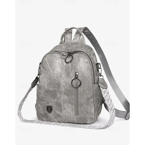 Women's Faux Leather Convertible Backpack in Brown with Adjustable Straps, Multiple Carrying Styles, and Zipper Pockets – Ideal for Travel, Work, and Everyday Use