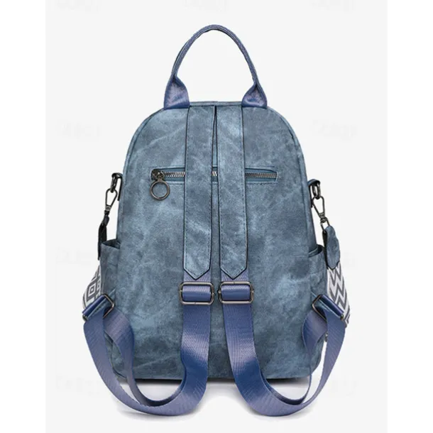 Women's Faux Leather Convertible Backpack in Brown with Adjustable Straps, Multiple Carrying Styles, and Zipper Pockets – Ideal for Travel, Work, and Everyday Use