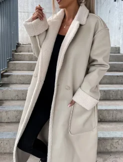 Women's Faux Leather Jacket Winter Coat Winter Jacket Windproof Warm Work Street Daily Wear Vacation Pocket Single Breasted Turndown Casual Street Style Solid Color Loose Fit Outerwear Long Sleeve