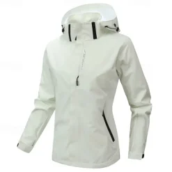 Women's Female Ski Jacket Outdoor Waterproof Windproof Hoodie Snow Coat Ski Coat Traveling Black Pink Green Beige