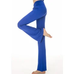 Women's Flare Leg Pants Wide Leg Quick Dry Moisture Wicking High Waist Yoga Fitness Gym Workout Bottoms Dark Grey Peacock Lake Blue H00109 White Modal Cotton Winter Sports Activewear / Athletic