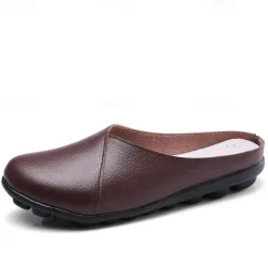 Women's Flats Mules Plus Size White Shoes Loafer Mules Outdoor Daily Solid Color Summer Flat Heel Round Toe Casual Comfort Minimalism Faux Leather PU Loafer Moonlight Black White