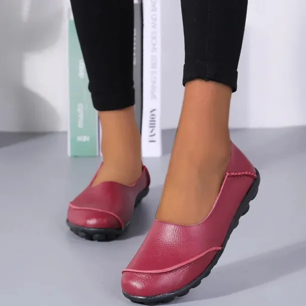 Women's Flats Slip-Ons Loafers Plus Size Barefoot shoes Comfort Shoes Outdoor Daily Solid Color Summer Flat Heel Round Toe Casual Comfort Minimalism Faux Leather PU Loafer Wine Red Black White