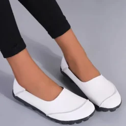 Women's Flats Slip-Ons Loafers Plus Size Barefoot shoes Comfort Shoes Outdoor Daily Solid Color Summer Flat Heel Round Toe Casual Comfort Minimalism Faux Leather PU Loafer Wine Red Black White