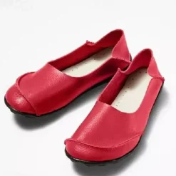 Women's Flats Slip-Ons Loafers Plus Size Barefoot shoes Comfort Shoes Outdoor Daily Solid Color Summer Flat Heel Round Toe Casual Comfort Minimalism Faux Leather PU Loafer Wine Red Black White