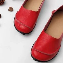 Women's Flats Slip-Ons Loafers Plus Size Barefoot shoes Comfort Shoes Outdoor Daily Solid Color Summer Flat Heel Round Toe Casual Comfort Minimalism Faux Leather PU Loafer Wine Red Black White