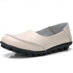 Women's Flats Slip-Ons Loafers Plus Size Barefoot shoes Comfort Shoes Outdoor Daily Solid Color Summer Flat Heel Round Toe Casual Comfort Minimalism Faux Leather PU Loafer Wine Red Black White