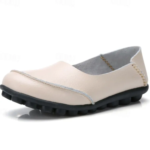 Women's Flats Slip-Ons Loafers Plus Size Barefoot shoes Comfort Shoes Outdoor Daily Solid Color Summer Flat Heel Round Toe Casual Comfort Minimalism Faux Leather PU Loafer Wine Red Black White