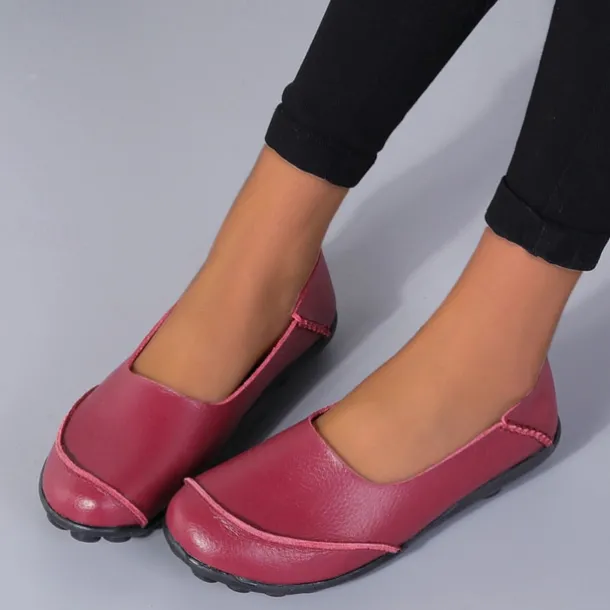 Women's Flats Slip-Ons Loafers Plus Size Barefoot shoes Comfort Shoes Outdoor Daily Solid Color Summer Flat Heel Round Toe Casual Comfort Minimalism Faux Leather PU Loafer Wine Red Black White