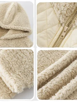 Women's Fleece Jacket Teddy Coat Hoodie Jacket Warm Breathable Zipper Pocket Fleece Lined Casual Plain Vacation Street Daily Wear Going out Zipper Regular Hoodie Regular Fit Long Sleeve Outerwear