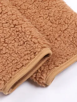 Women's Fleece Jacket Warm Zipper Fashion Modern Casual Plain Work Daily Wear Zipper Short Stand Collar Loose Fit Long Sleeve Outerwear Black White Red Fall Winter