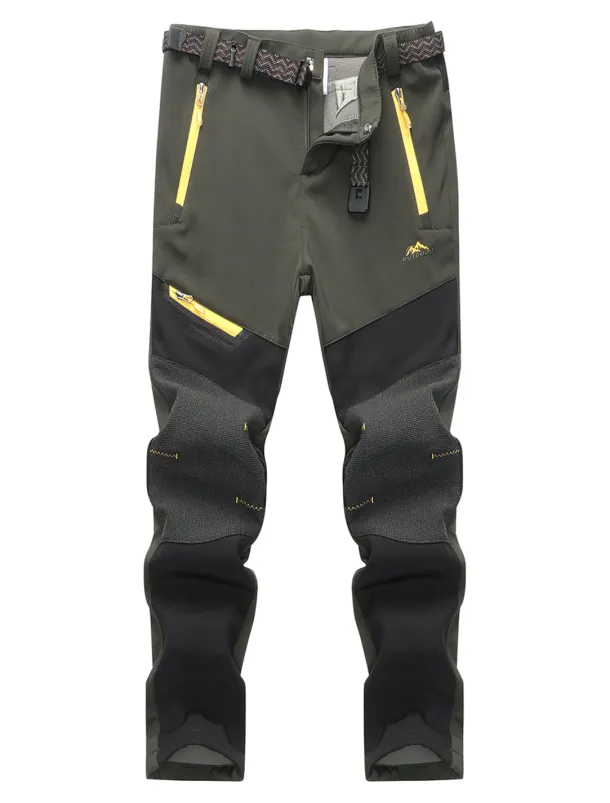 Women's Fleece Lined Pants Hiking Pants Trousers Softshell Pants Winter Outdoor Thermal Warm Waterproof Windproof Insulated 5 Zipper Pocket Elastic Waist Bottoms Pants Purple Army Green Dark Gray