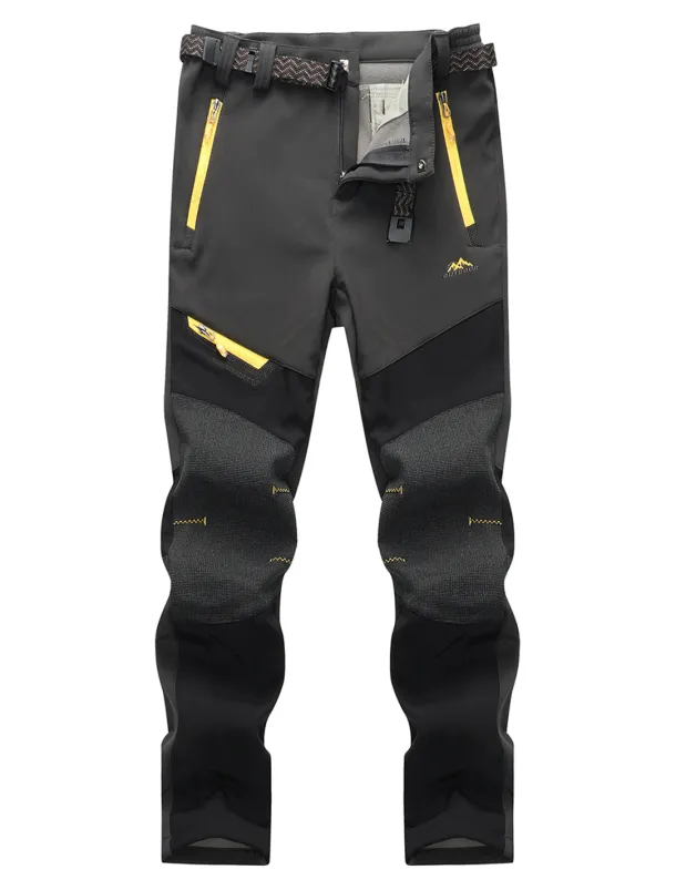 Women's Fleece Lined Pants Hiking Pants Trousers Softshell Pants Winter Outdoor Thermal Warm Waterproof Windproof Insulated 5 Zipper Pocket Elastic Waist Bottoms Pants Purple Army Green Dark Gray