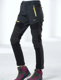 Women's Fleece Lined Pants Hiking Pants Trousers Softshell Pants Winter Outdoor Thermal Warm Waterproof Windproof Insulated 5 Zipper Pocket Elastic Waist Bottoms Pants Purple Army Green Dark Gray