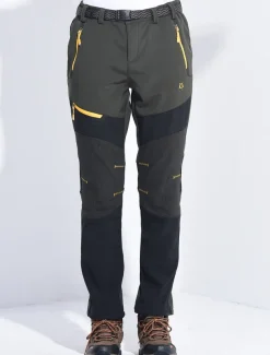 Women's Fleece Lined Pants Hiking Pants Trousers Softshell Pants Winter Outdoor Thermal Warm Waterproof Windproof Insulated 5 Zipper Pocket Elastic Waist Bottoms Pants Purple Army Green Dark Gray