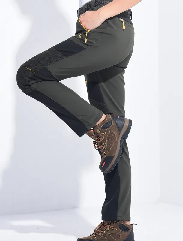 Women's Fleece Lined Pants Hiking Pants Trousers Softshell Pants Winter Outdoor Thermal Warm Waterproof Windproof Insulated 5 Zipper Pocket Elastic Waist Bottoms Pants Purple Army Green Dark Gray