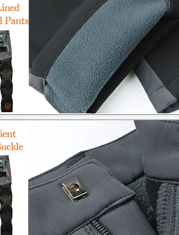 Women's Fleece Lined Pants Hiking Pants Trousers Softshell Pants Winter Outdoor Thermal Warm Waterproof Windproof Insulated 5 Zipper Pocket Elastic Waist Bottoms Pants Purple Army Green Dark Gray