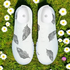 Women's Floral Mesh Slip-On Sneakers – Lightweight Breathable Walking Shoes for Casual Wear, Travel and Outdoor Activities