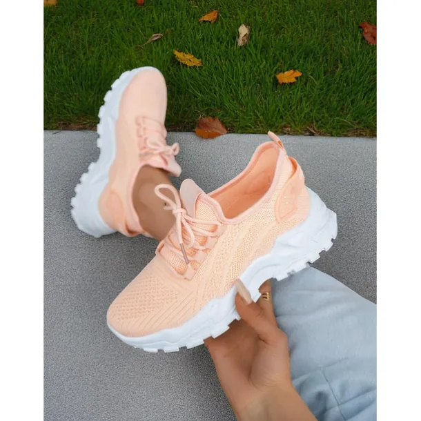 Women's Flyknit Athletic Sneakers – Lightweight Lace-Up Trainers for Walking, Gym and Casual Outings