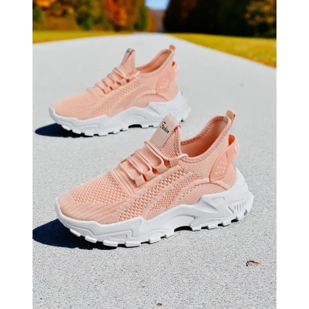 Women's Flyknit Athletic Sneakers – Lightweight Lace-Up Trainers for Walking, Gym and Casual Outings