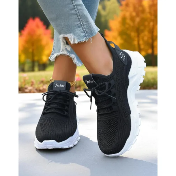 Women's Flyknit Athletic Sneakers – Lightweight Lace-Up Trainers for Walking, Gym and Casual Outings