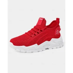 Women's Flyknit Athletic Sneakers – Lightweight Lace-Up Trainers for Walking, Gym and Casual Outings