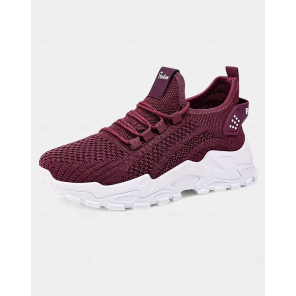 Women's Flyknit Athletic Sneakers – Lightweight Lace-Up Trainers for Walking, Gym and Casual Outings