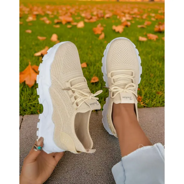 Women's Flyknit Athletic Sneakers – Lightweight Lace-Up Trainers for Walking, Gym and Casual Outings