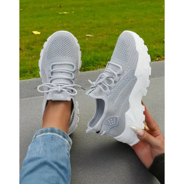 Women's Flyknit Athletic Sneakers – Lightweight Lace-Up Trainers for Walking, Gym and Casual Outings