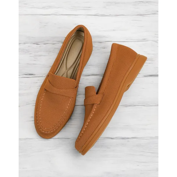 Women's Flyknit Slip-On Loafers - Lightweight Casual Walking Shoes for Work & Daily Wear