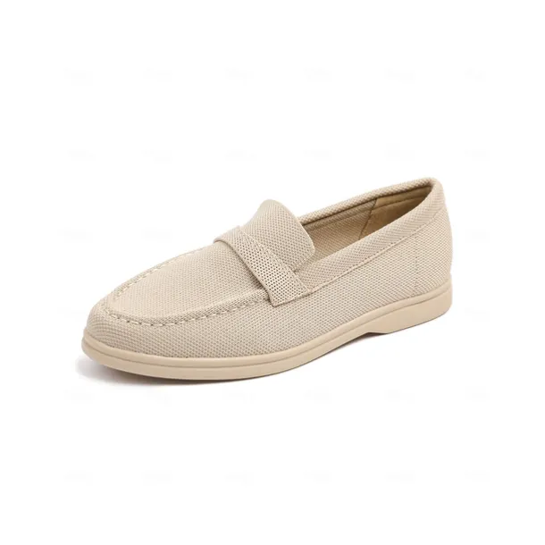 Women's Flyknit Slip-On Loafers - Lightweight Casual Walking Shoes for Work & Daily Wear