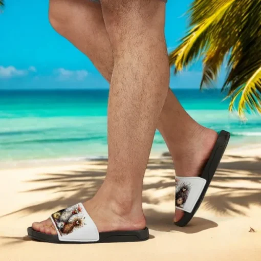 Women's Funny Chicken Print Slide Sandals – Comfortable Casual Slides for Summer & Beachwear