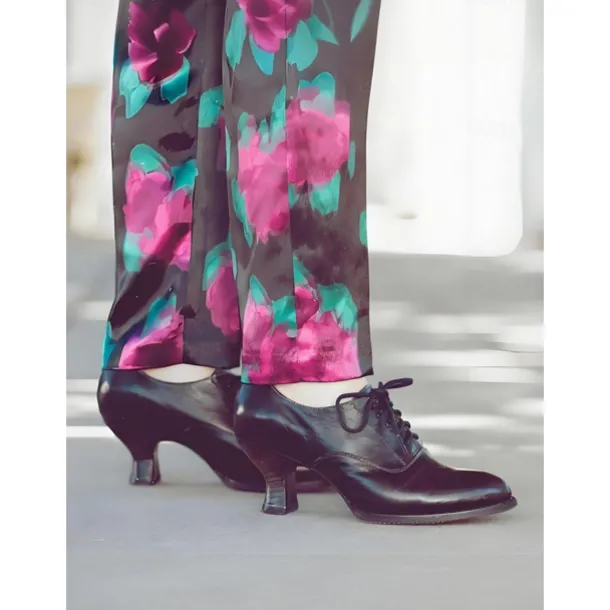 Women's Gatsby Vintage Brown Faux Leather Lace-Up Heeled Oxford Shoes - Retro Victorian Style for Formal and Casual Wear