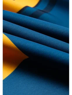 Women's Geometic Flower / Plants Vacation Weekend Sleeveless Blue Ruched Tie back / Tie front Sleeveless Blouses Tied Neck Summer