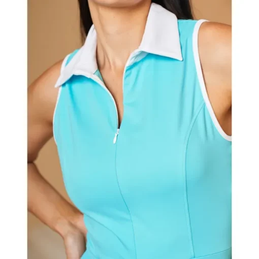 Women's Golf Dress Lake blue Sleeveless Dress Ladies Golf Attire Clothes Outfits Wear Apparel