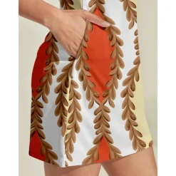 Women's Golf Dress Orange Long Sleeve Ladies Golf Attire Clothes Outfits Wear Apparel