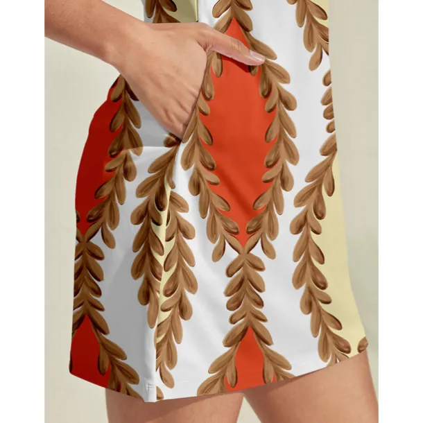 Women's Golf Dress Orange Long Sleeve Ladies Golf Attire Clothes Outfits Wear Apparel