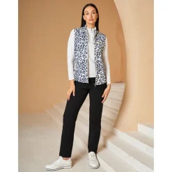 Women's Golf Jacket Black White Sleeveless Vest / Gilet Ladies Golf Attire Clothes Outfits Wear Apparel